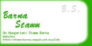 barna stamm business card